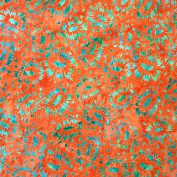Preview: ORANGE PETROL - Madrid - Batikstoff aus Indonesien